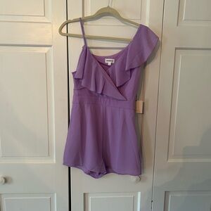 Superdown Lavender Ruffle Jumpsuit